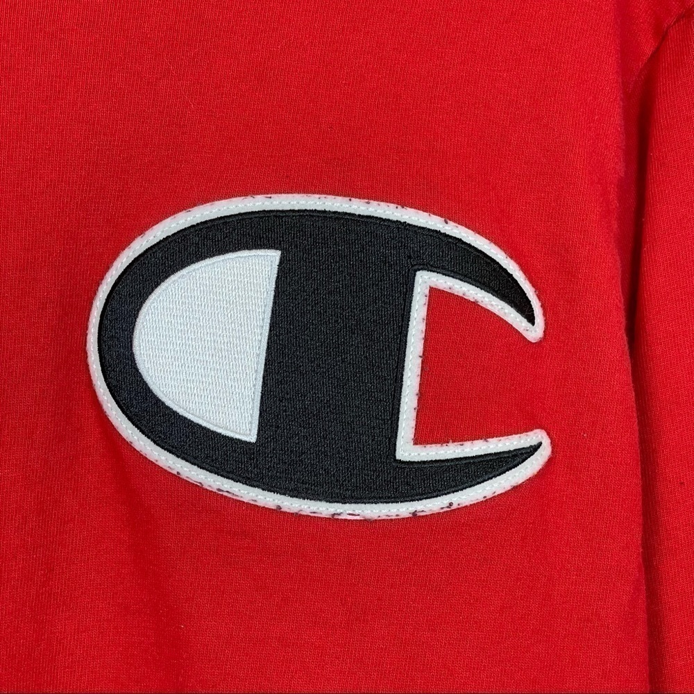Champion Heritage C Patch Red Long Sleeve Crewneck Top Size Large Men - Picture 9 of 12
